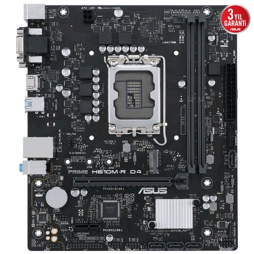 ASUS PRIME H610M-R D4-SI  DDR4 3200(OC) HDMI VGA 1700p mATX