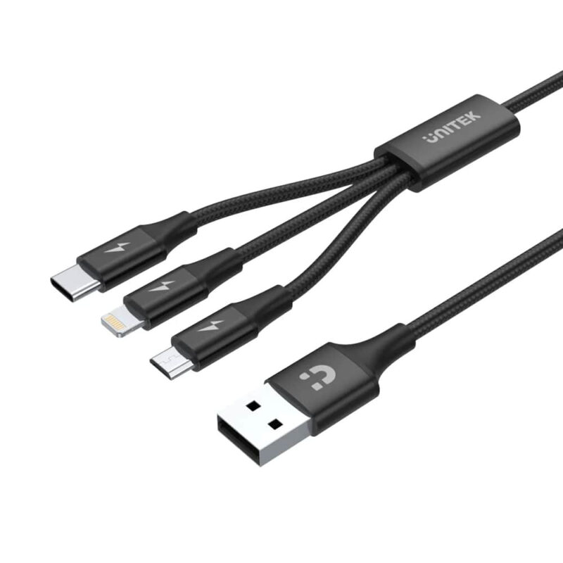 UNITEK USB-A 3in1 HIZLI ŞARJ 1.2MT 2.4A (C14049BK)