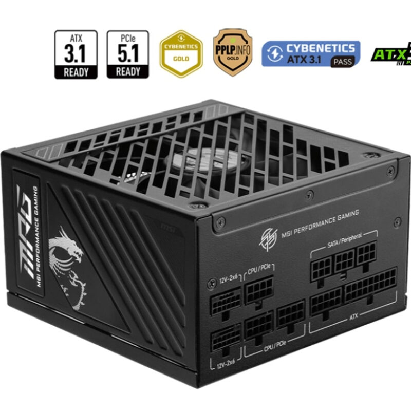 MSI MPG A1000GS PCIE5 1000W 80+ GOLD FULL MODULER