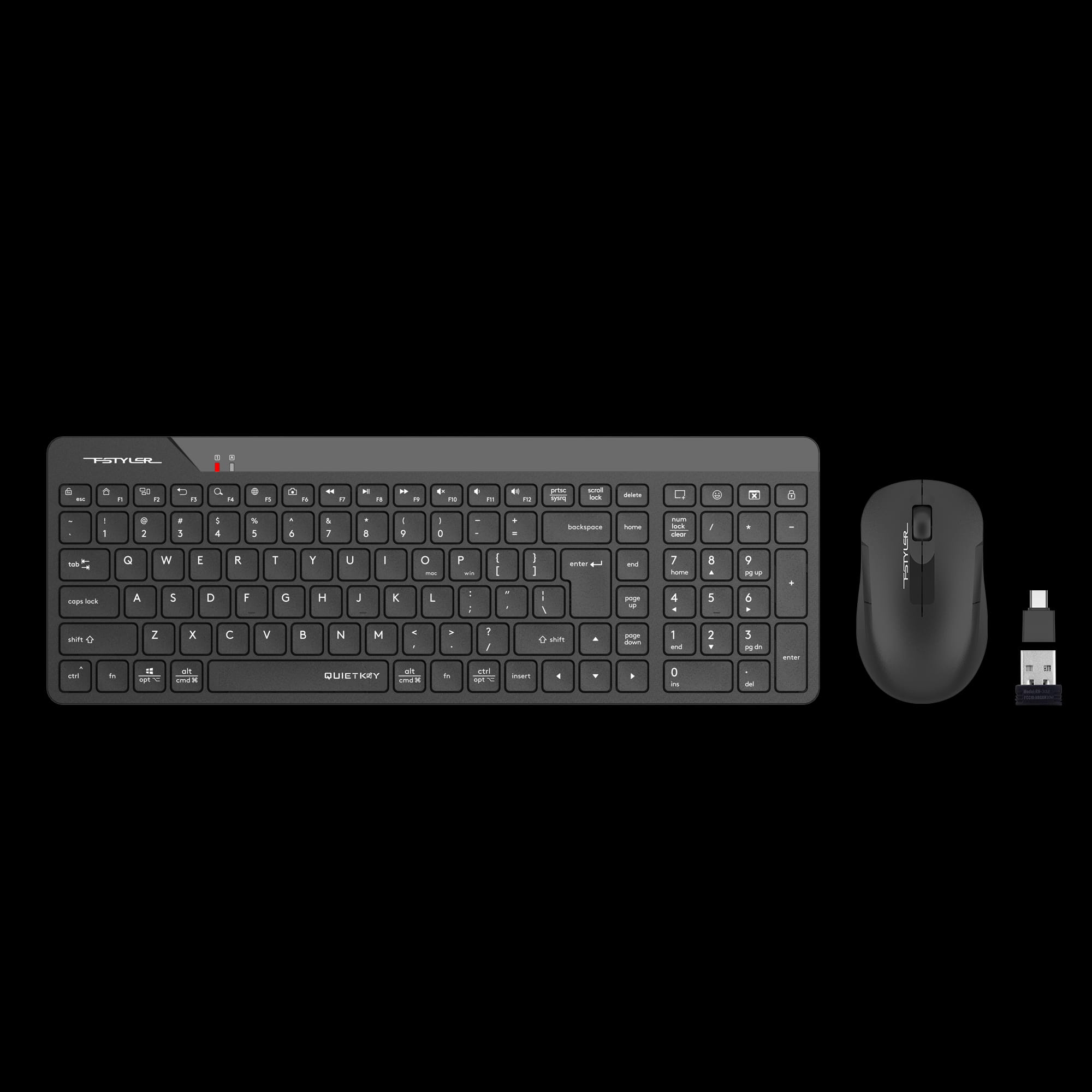 A4 TECH FG2300 Q SILENT 2.4 GHZ AİR2 SİYAH KLAVYE+MOUSE