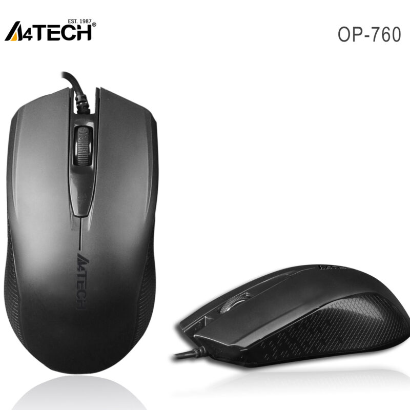 A4 TECH OP-760 USB SİYAH V-TRACK 1000 DPI MOUSE