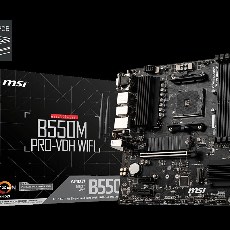 MSI B550M PRO-VDH WIFI DDR4 4400(OC) HDMI MATX AM4