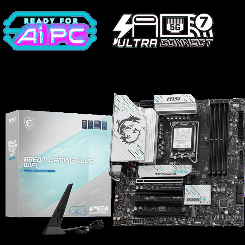 MSI B860M GAMING PLUS WIFI SOKET 1851 DDR5 8600MHZ(OC) 3xM.2 1x TB4 HDMI DISPLAY 5G LAN WIFI 7 mATX