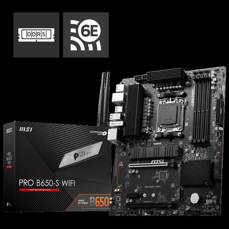MSI PRO B650-S WIFI DDR5 7200(OC)MHz HDMI DP M.2 ATX AM5
