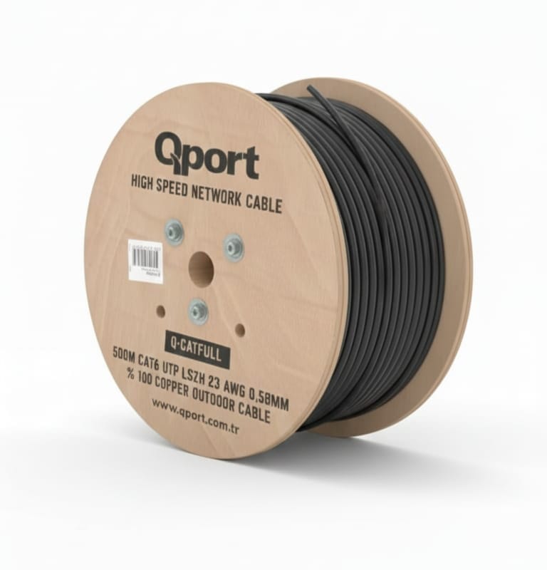 QPORT Q-CATFULL 23AWG 500 METRE CAT6 OUTDOOR SİYAH