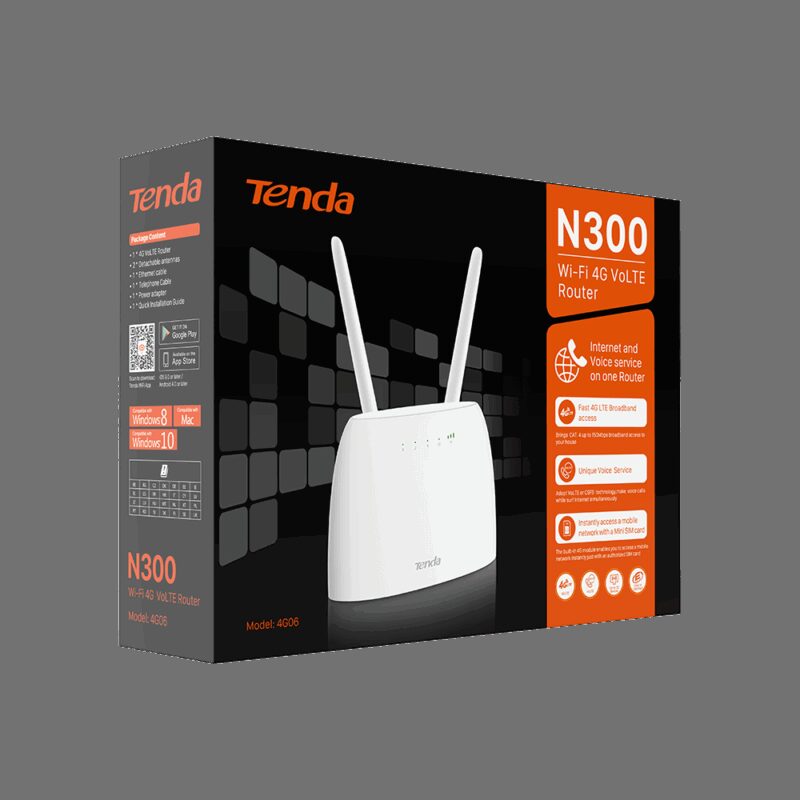 TENDA 4G06 N300 Wi-Fi 4G VoLTE Router